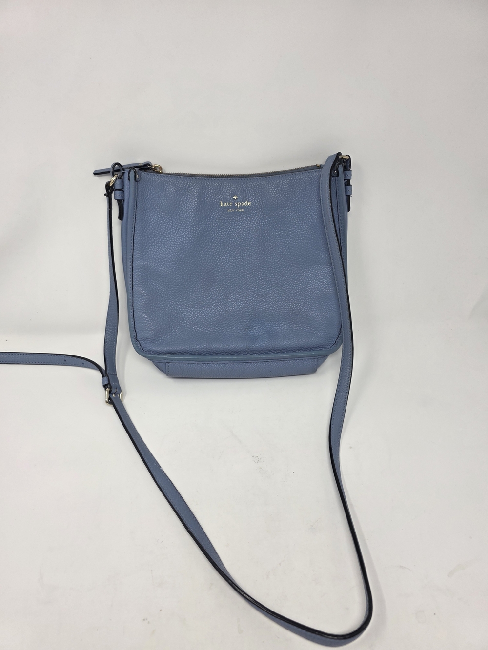 kate spade New York Pebbled Leather Crossbody Bag in Dusty Blue